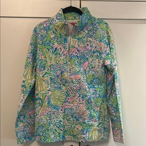 Colorful Patterned Quarter-Zip Pullover